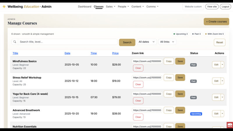 team061_new_Courses page